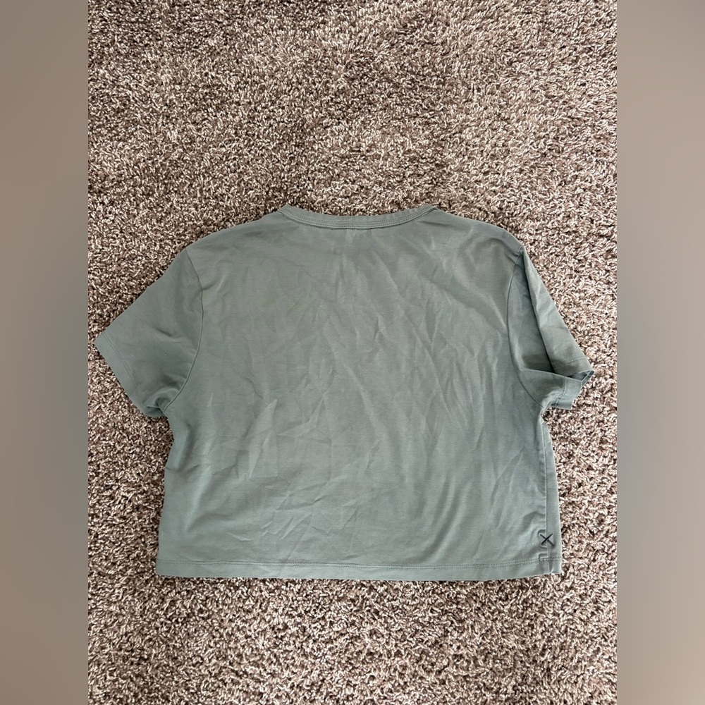 Cuts Almost Friday Cropped Tee Sage Size Small - Picture 2 of 4